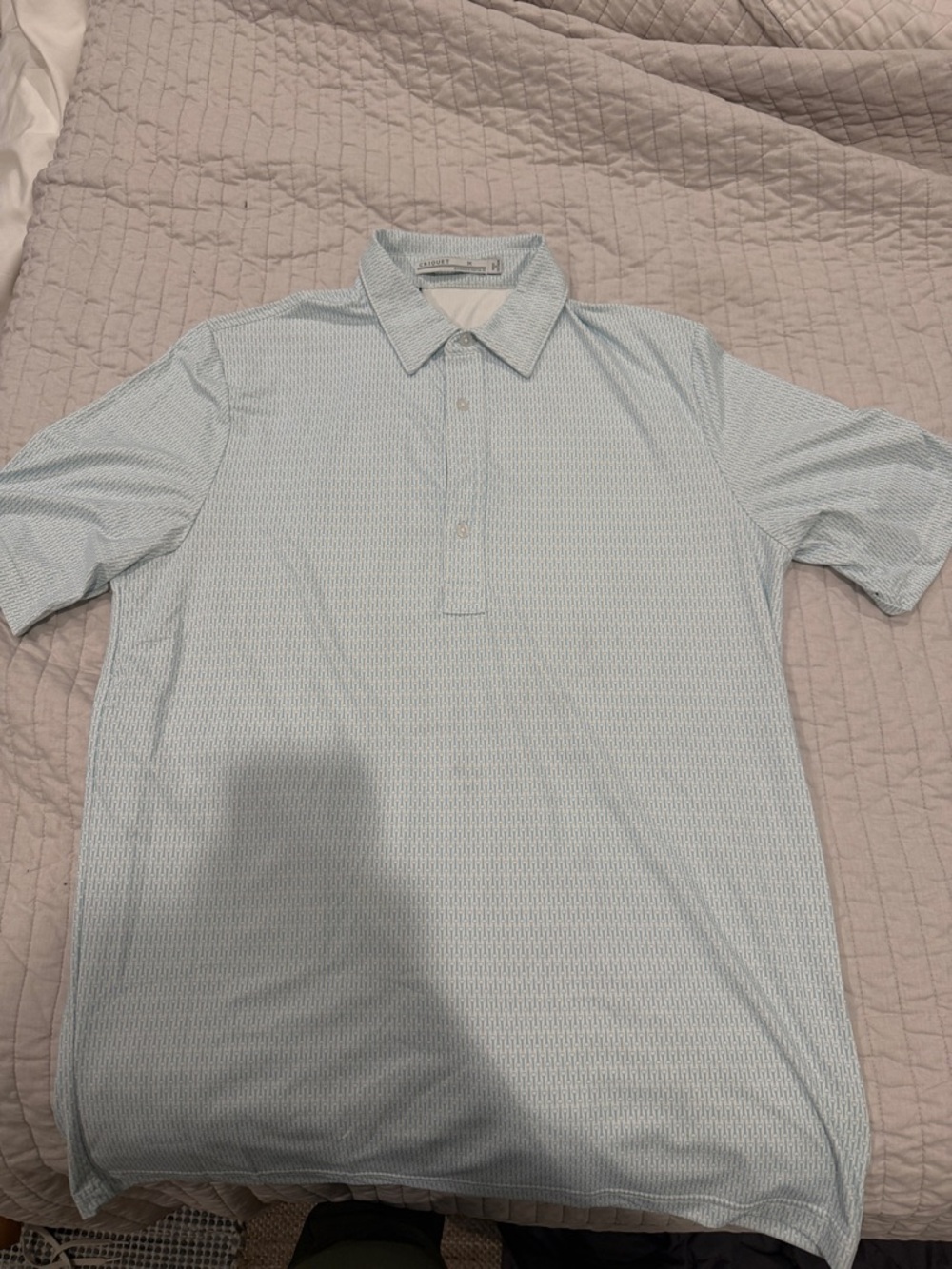 Criquet Light Blue Performance Short Sleeve Polo - bottle Opener design